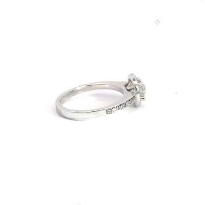 9CT White Gold Diamond Ring Halo Aces Jewellers 