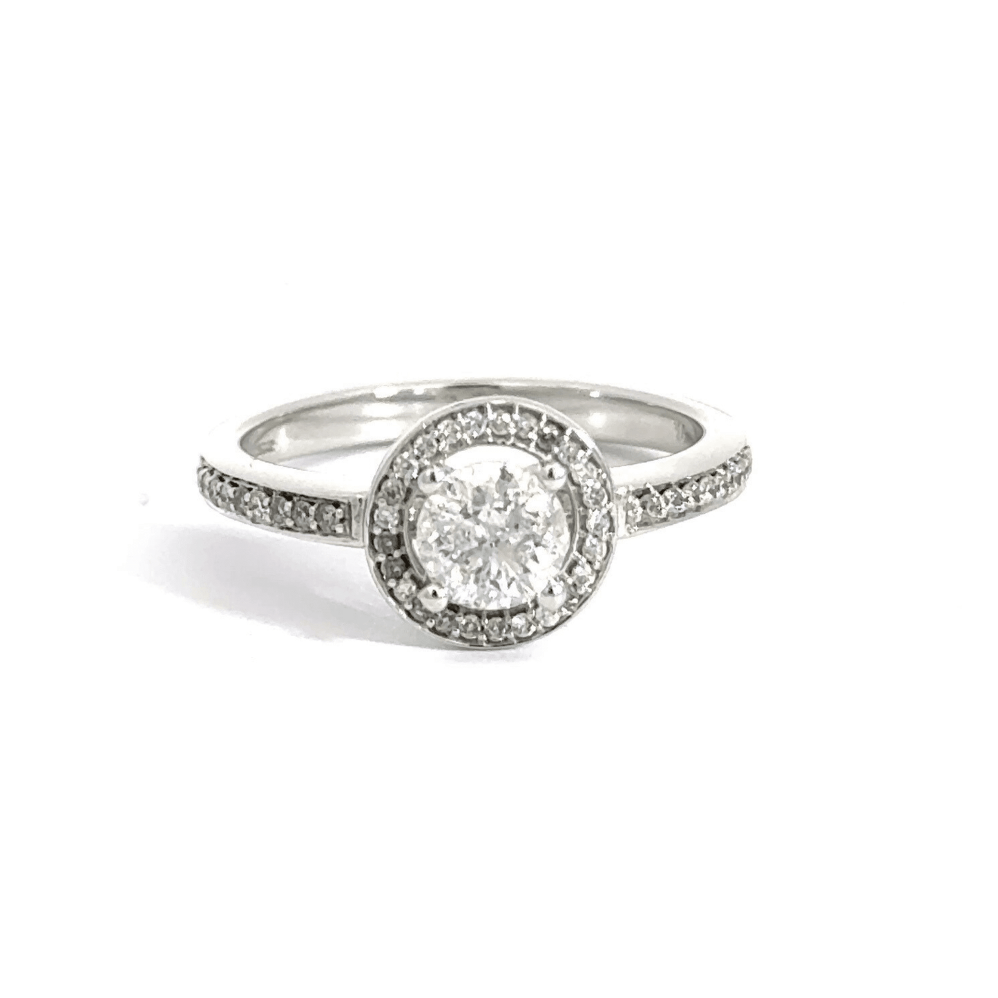 9CT White Gold Diamond Ring Halo Aces Jewellers 