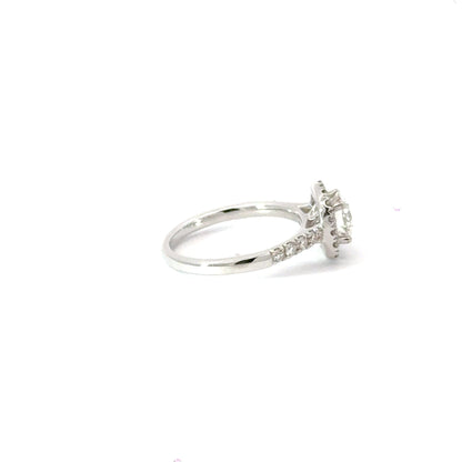 18CT White Gold Halo Diamond Ring Aces Jewellers 