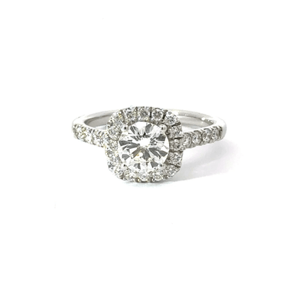 18CT White Gold Halo Diamond Ring Aces Jewellers 