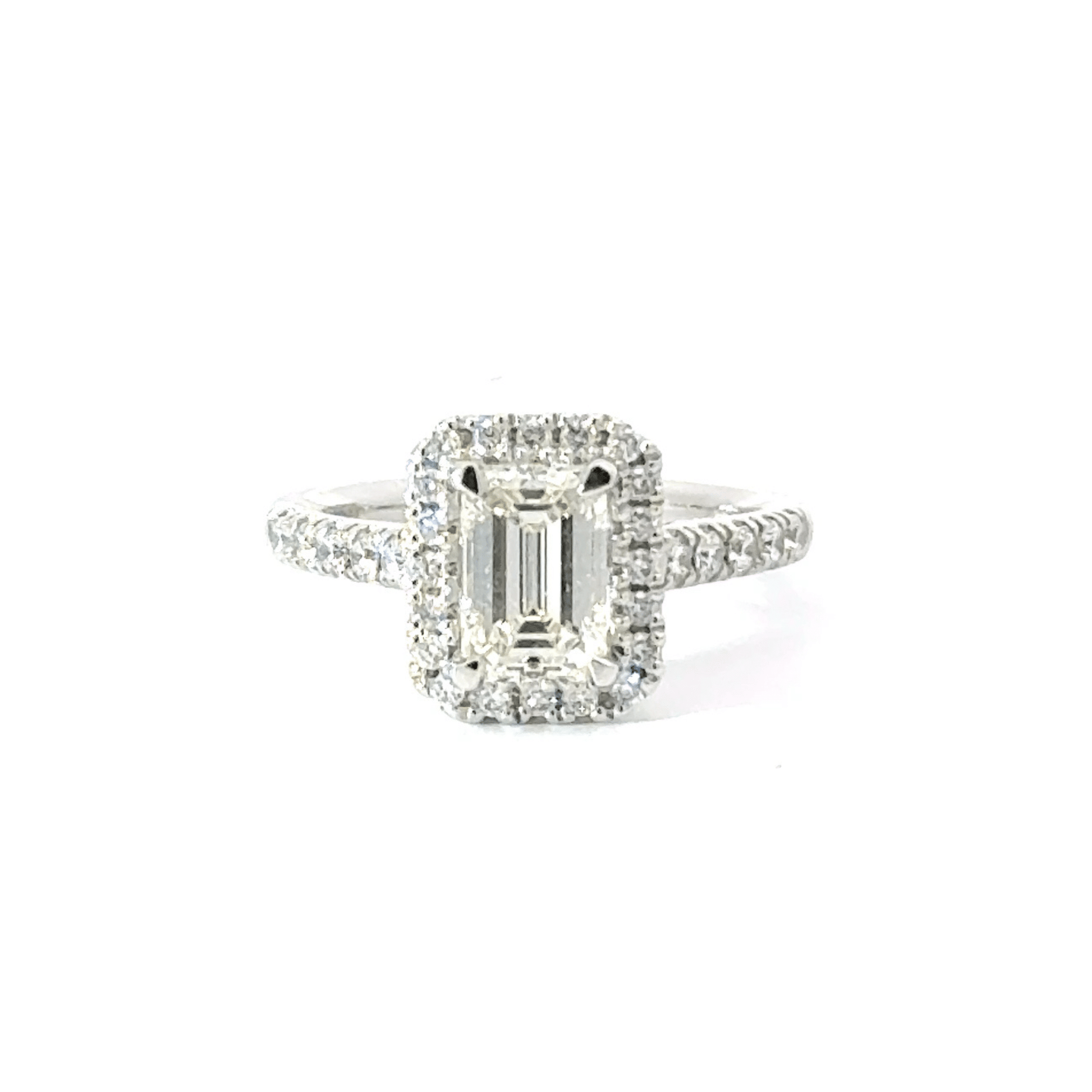 Platinum Emerald Cut Diamond Ring Aces Jewellers 