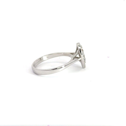 18CT White Gold Diamond Teardrop Ring Aces Jewellers 