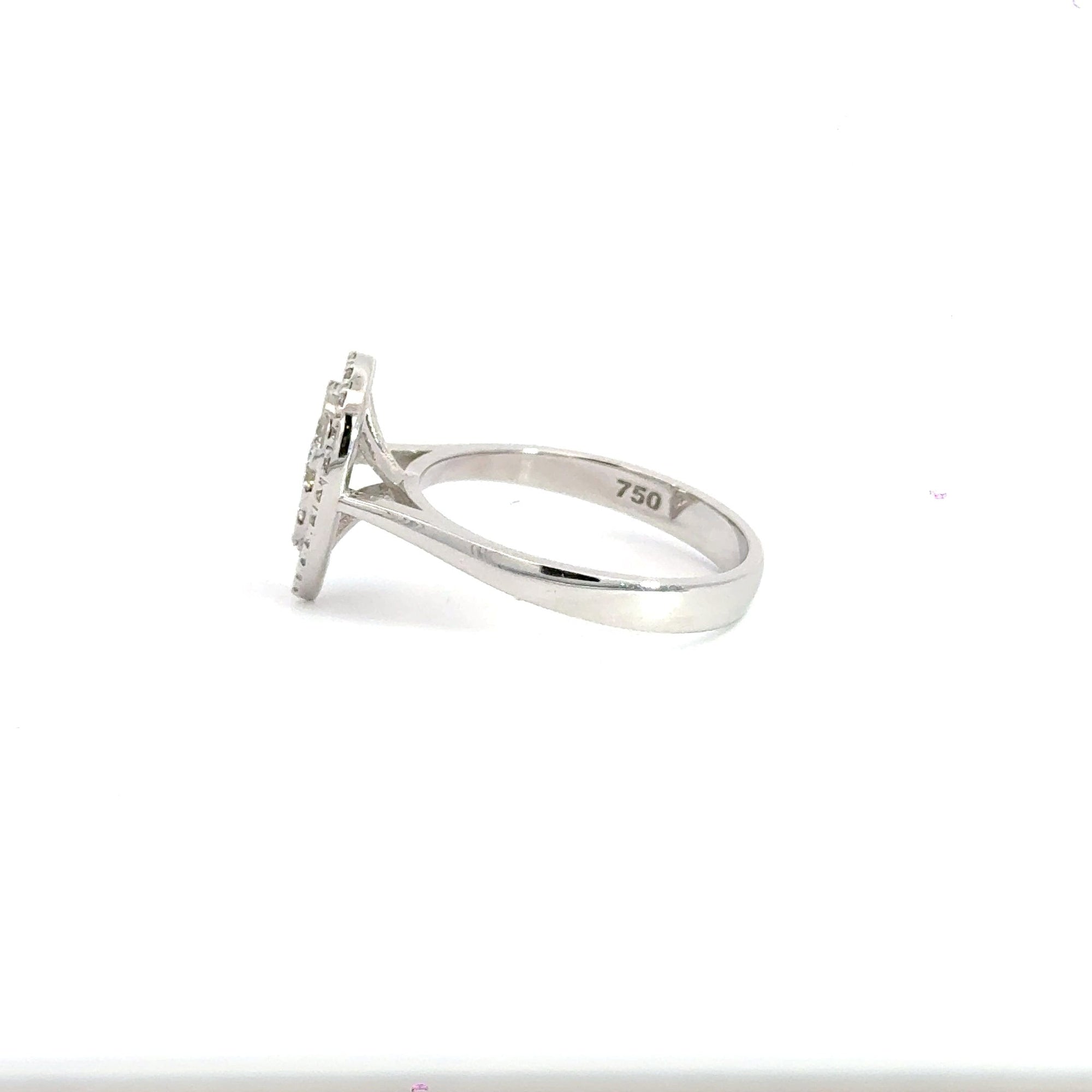 18CT White Gold Diamond Teardrop Ring Aces Jewellers 