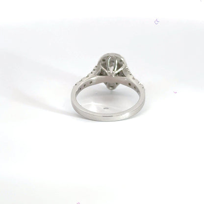 Platinum Diamond Teardrop Ring Halo Aces Jewellers 