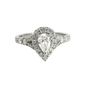 Platinum Diamond Teardrop Ring Halo Aces Jewellers 