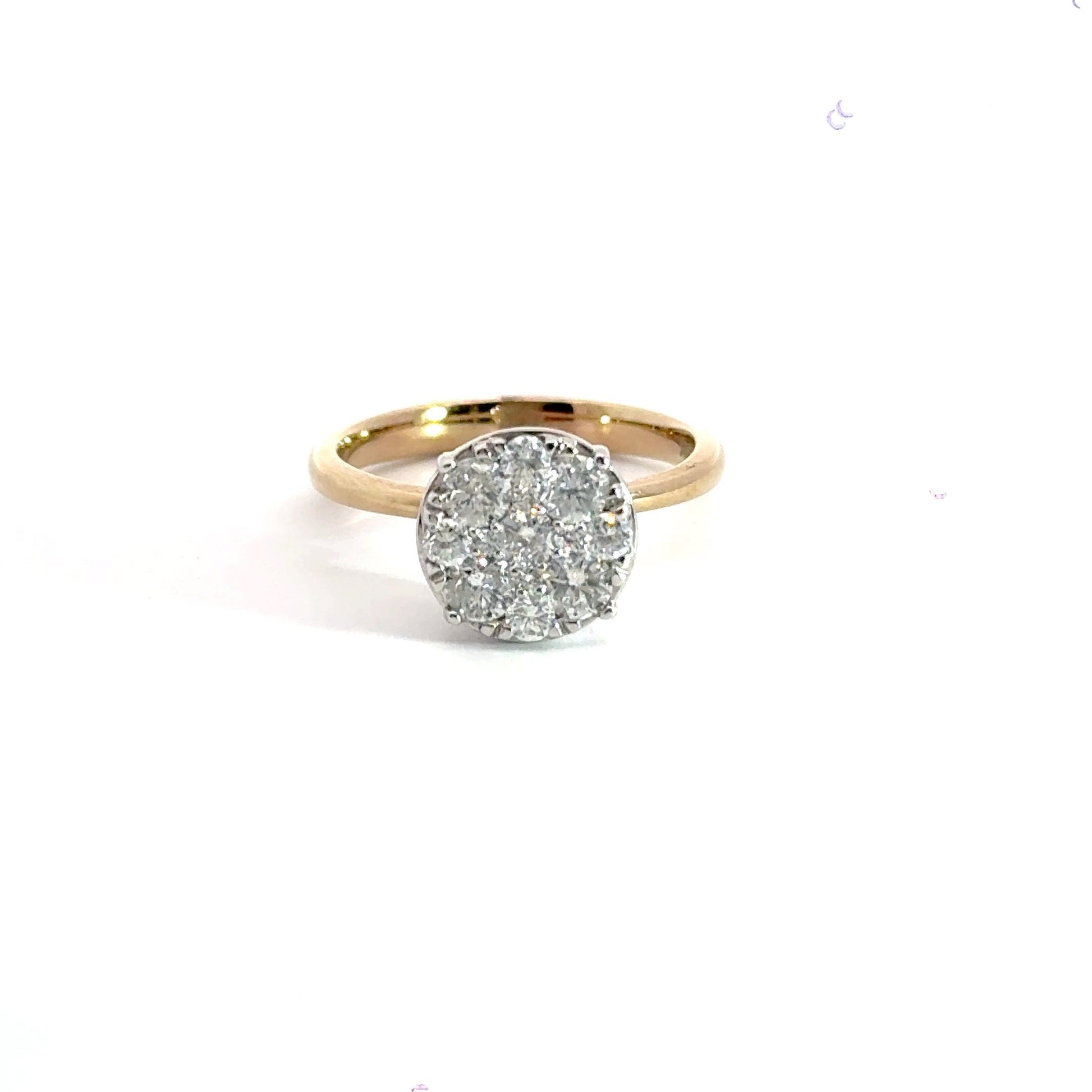 9CT Yellow Gold Cluster Diamond Ring Aces Jewellers 