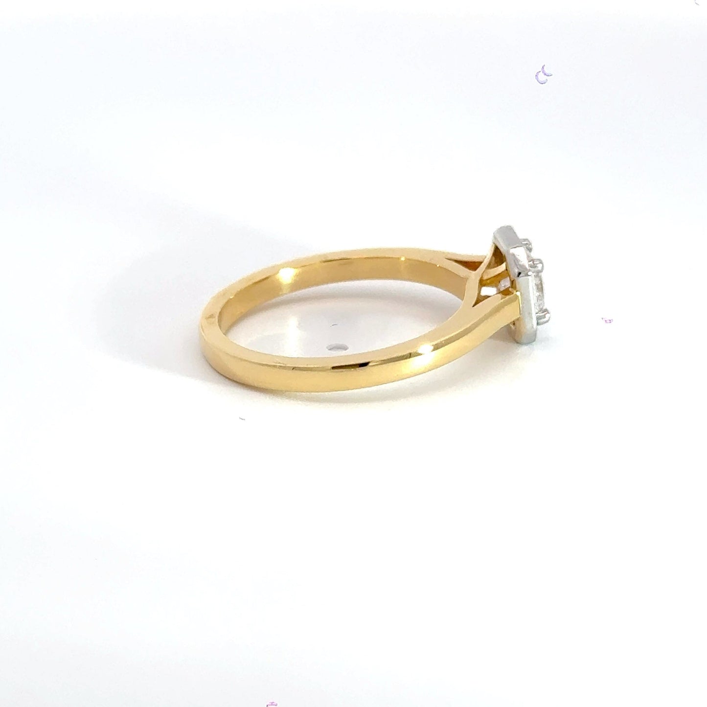 18CT Yellow Gold Princess Diamond Ring Halo Aces Jewellers 