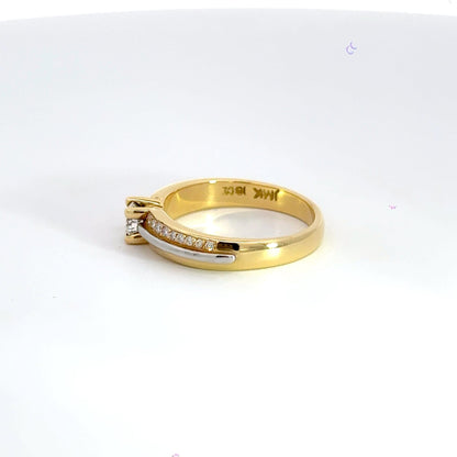 18CT Gold Solitaire Diamond Shoulder Ring Aces Jewellers 
