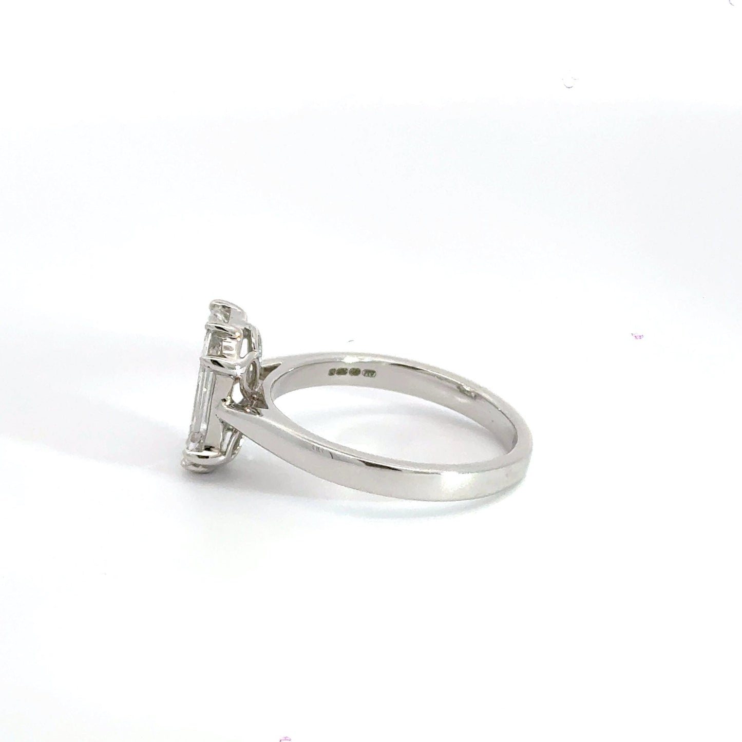 18CT White Gold Emerald Cut Solitaire Diamond Ring Aces Jewellers 