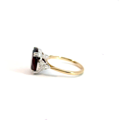 9CT Yellow Gold Round 6.00CT Garnet Ring Aces Jewellers 