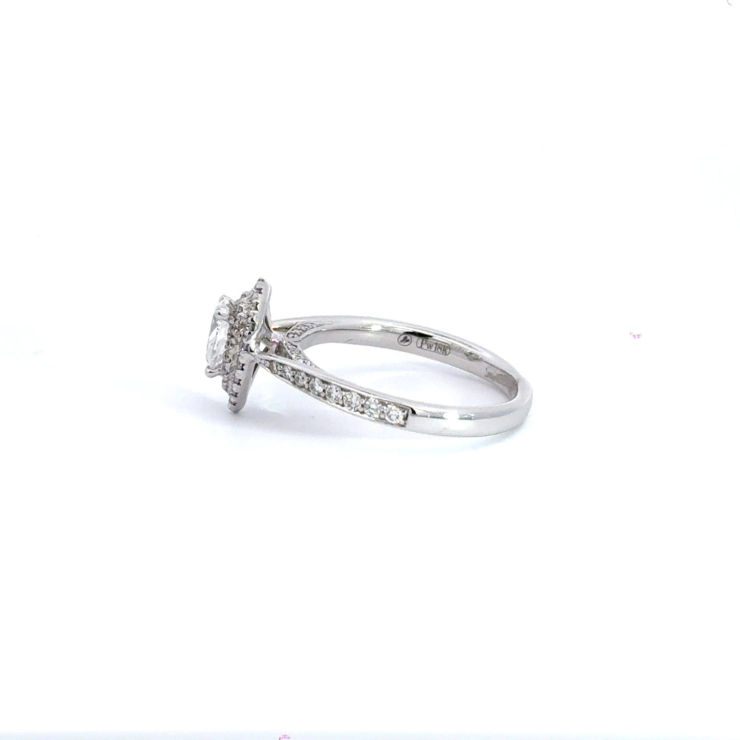 18CT White Gold Teardrop Diamond Ring Aces Jewellers 