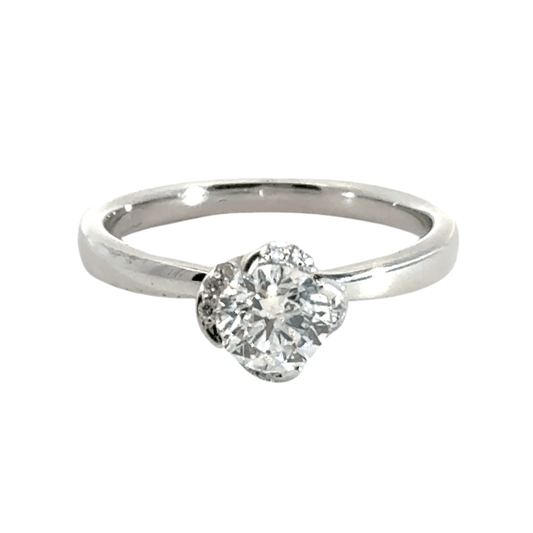 18CT White Gold Solitaire Ring 0.56CT Diamond Aces Jewellers 