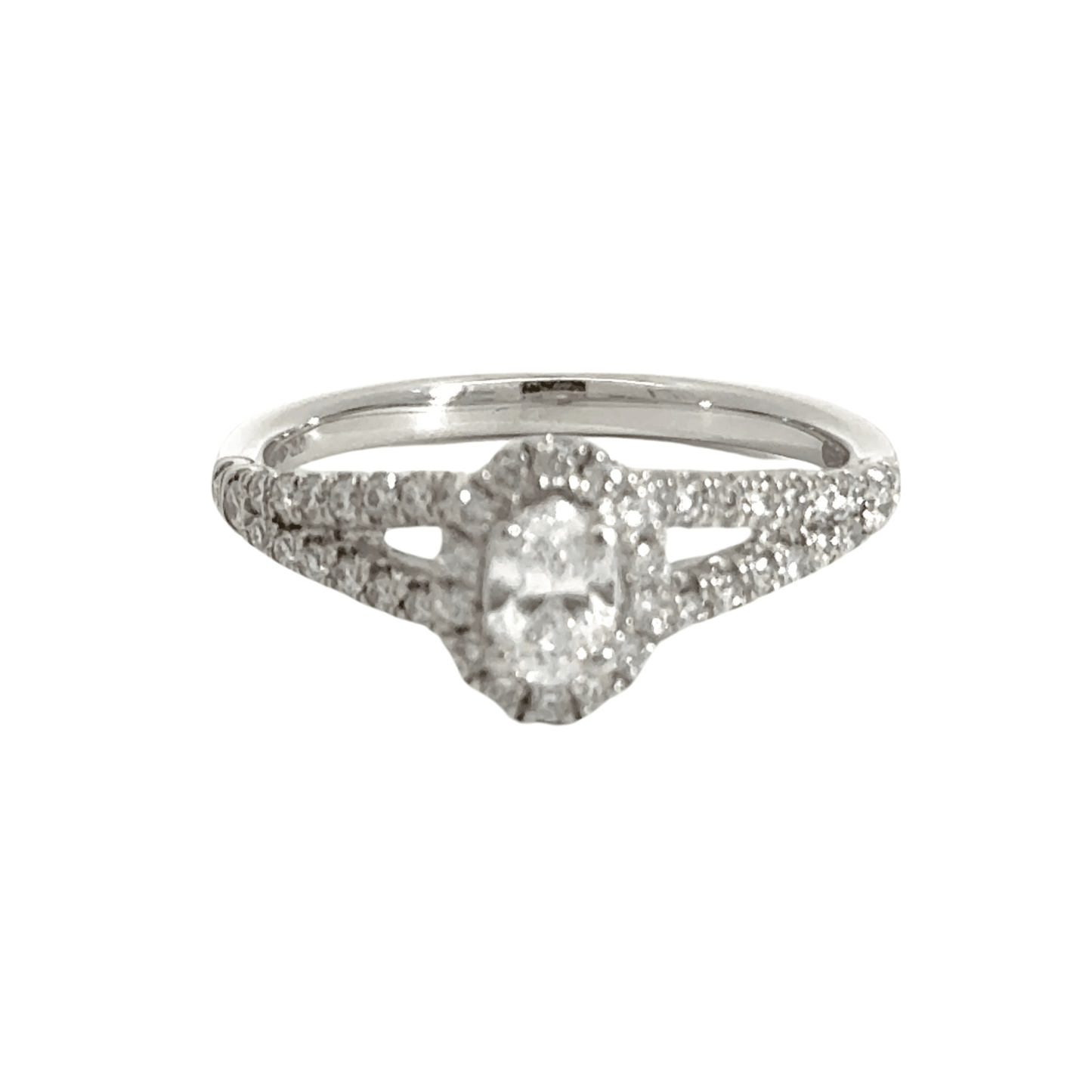 Platinum Ring Split Halo Oval Diamond Ring Aces Jewellers 