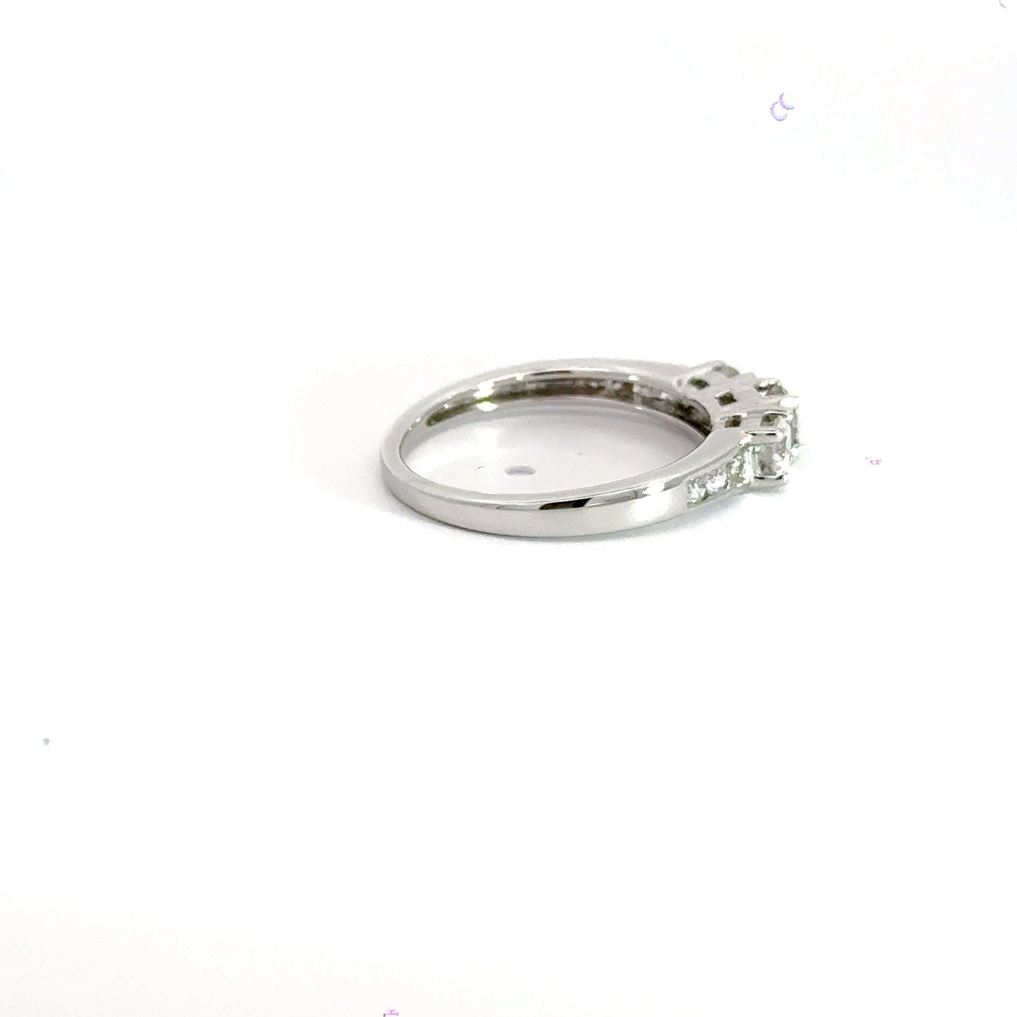 18CT White Gold Diamond Trilogy Ring Aces Jewellers 