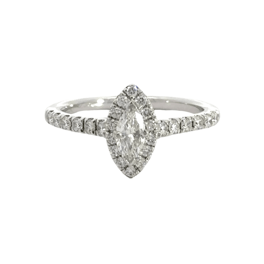 Platinum Marquise Diamond Ring Halo Aces Jewellers 