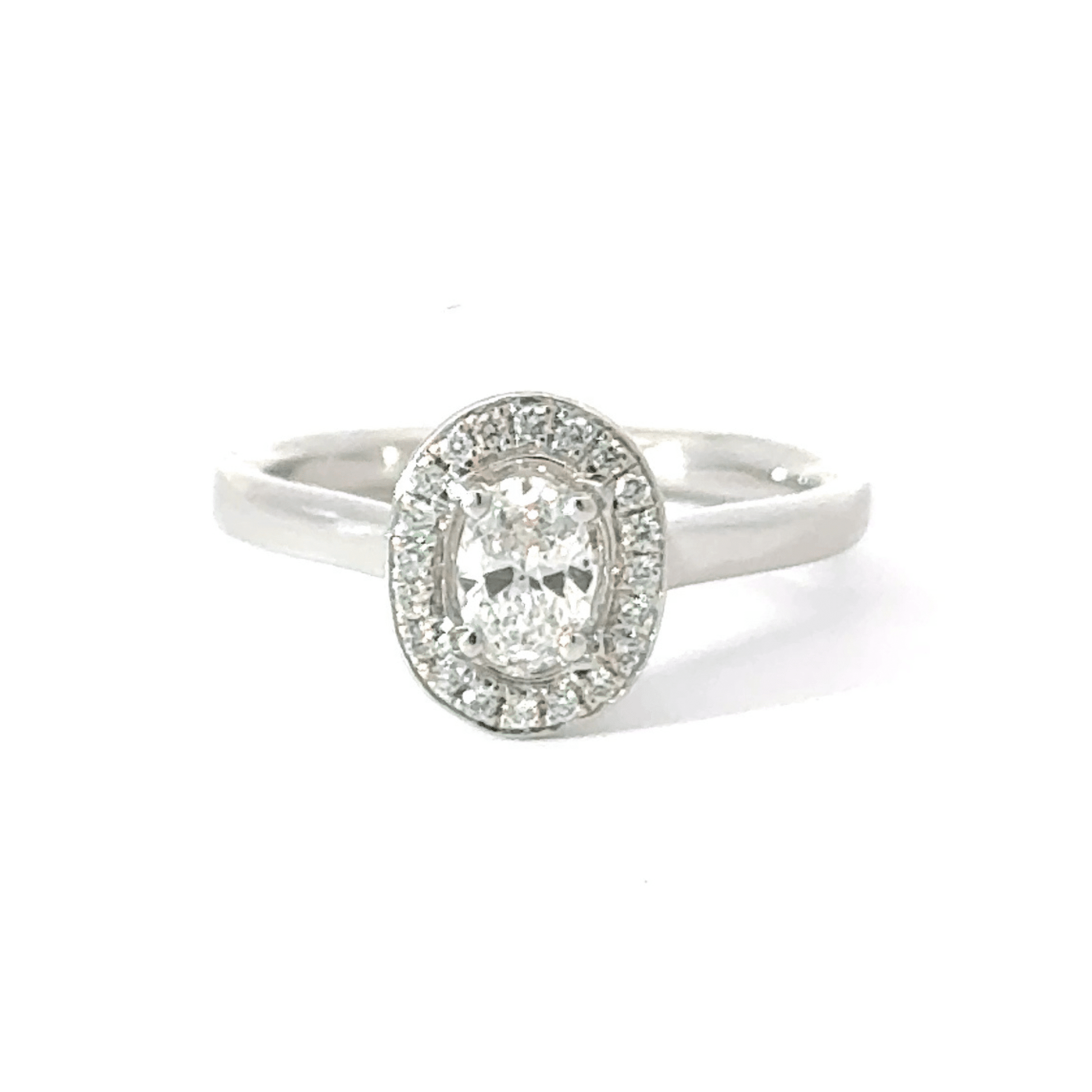 Platinum Diamond Oval Halo Ring Aces Jewellers 