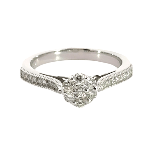 18CT White Gold Diamond Ring Aces Jewellers 