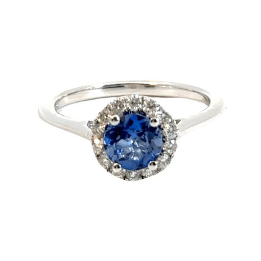 18CT White Gold Diamond Ring and Tanzanite Aces Jewellers 