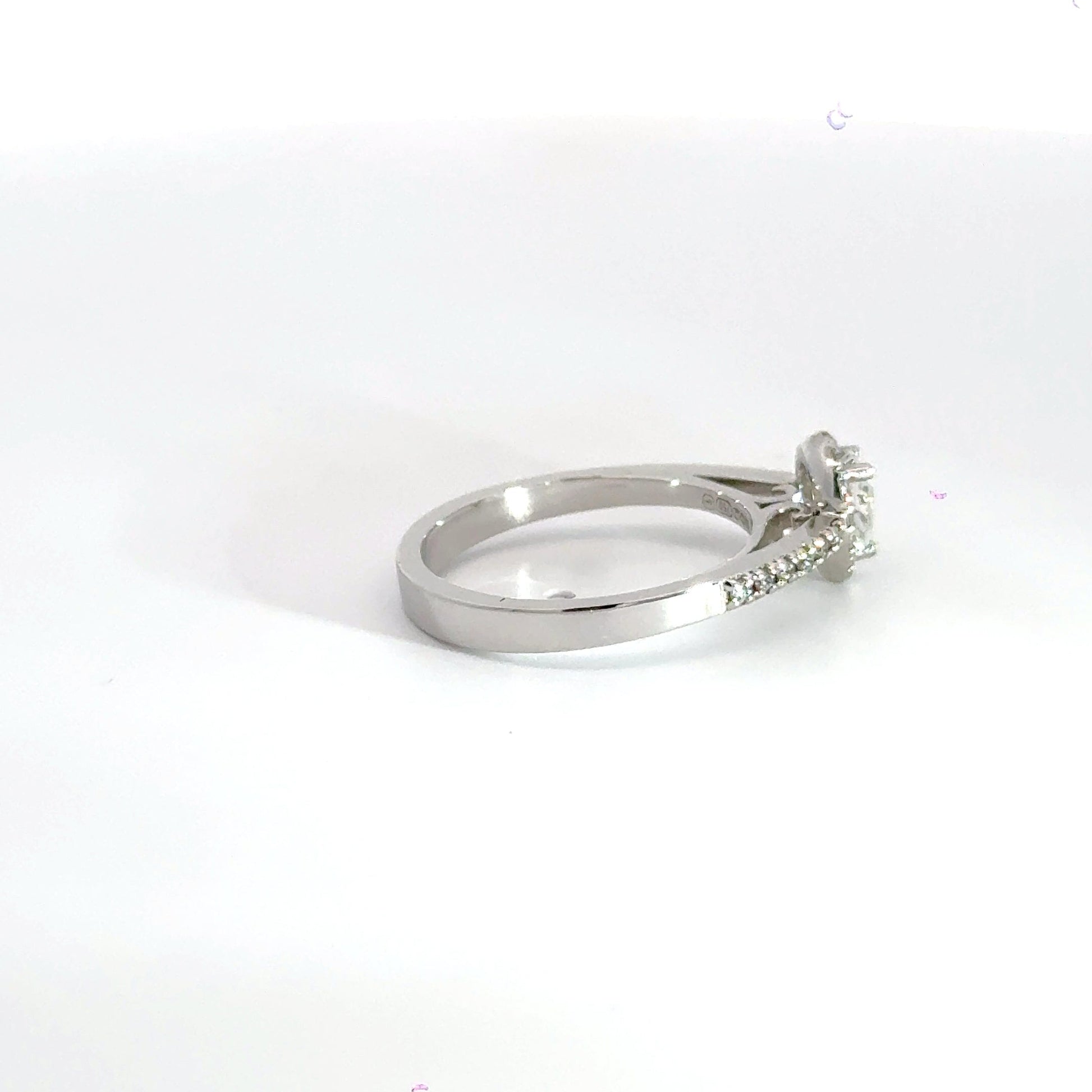 18CT White Gold Diamond Teardrop Halo Ring Aces Jewellers 