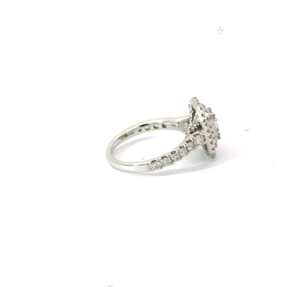 18CT White Gold Halo Diamond Ring Aces Jewellers 