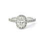 18CT White Gold Oval Halo Diamond Ring Aces Jewellers 