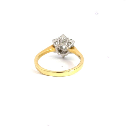 18CT Yellow Gold Daisy Cluster Diamond Ring Aces Jewellers 