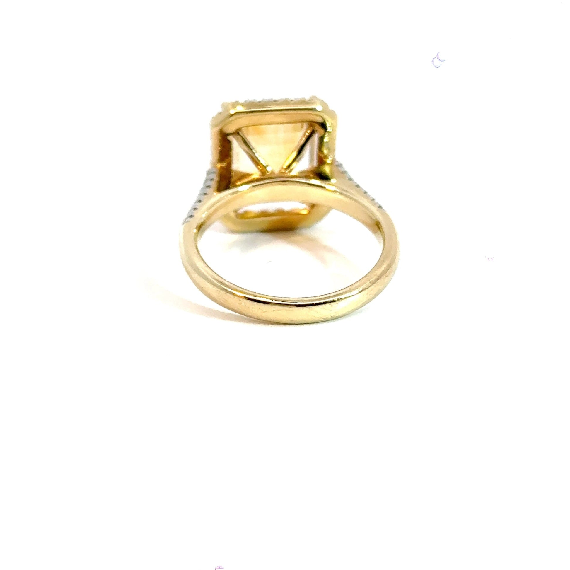 9CT Yellow Gold Diamond & Citrine Ring Aces Jewellers 