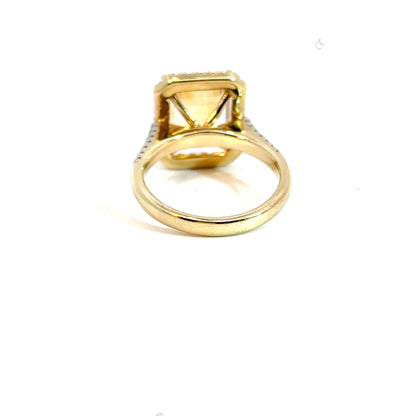 9CT Yellow Gold Diamond & Citrine Ring Aces Jewellers 