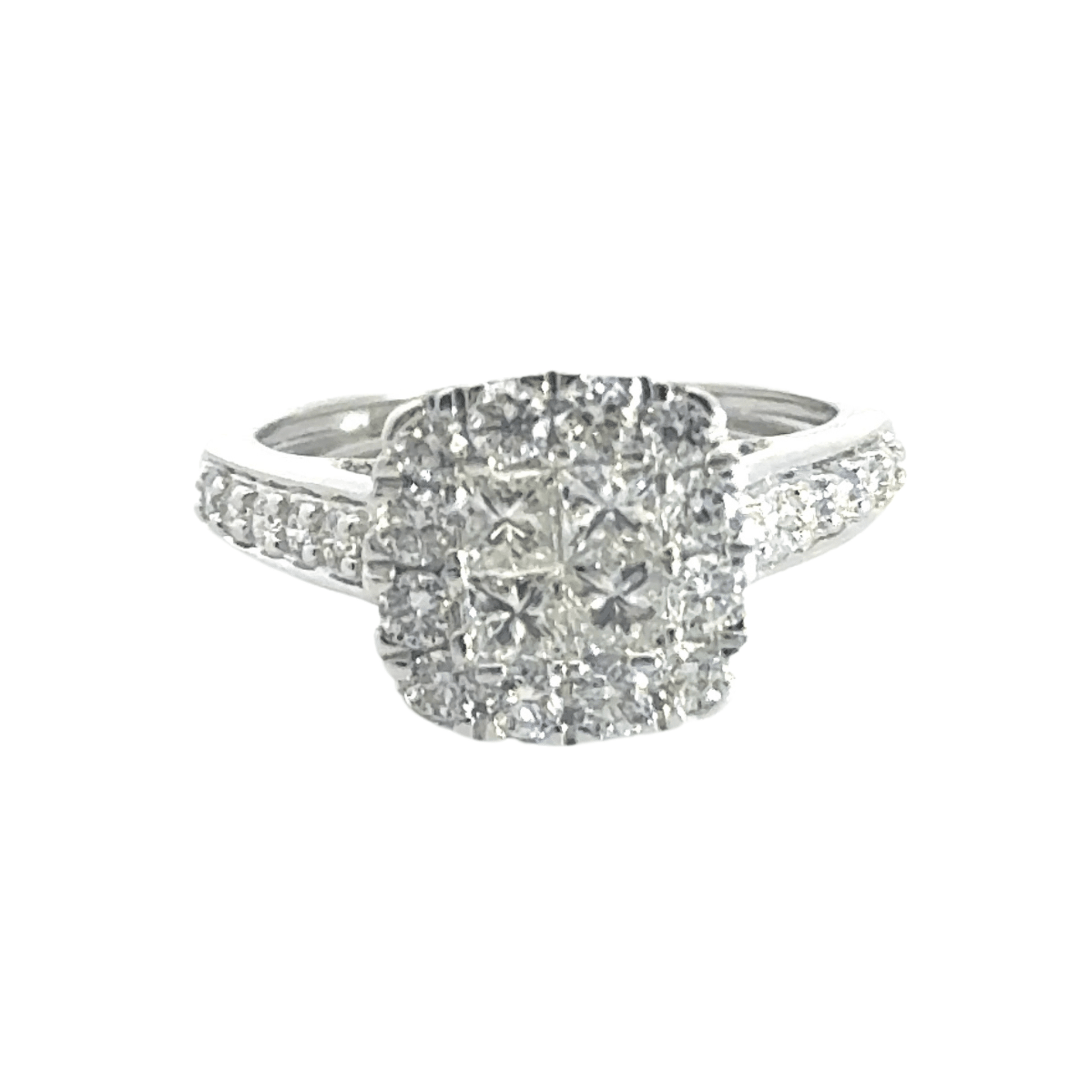 9CT White Gold Cluster Diamond Ring Aces Jewellers 