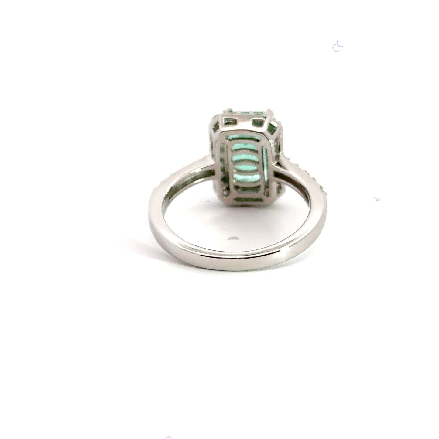 Platinum Emerald Diamond Ring Halo Aces Jewellers 