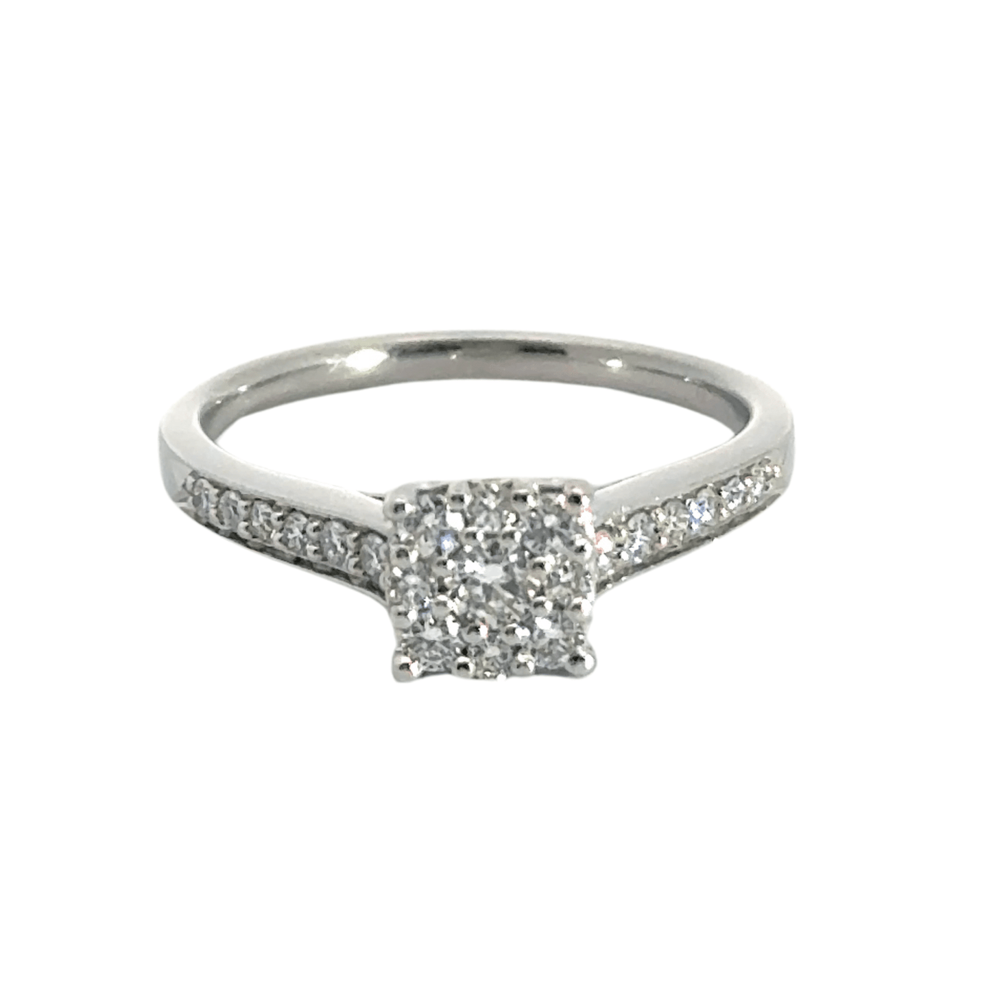Platinum Square Cluster Diamond Ring Aces Jewellers 