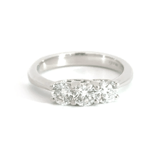 18CT White Gold Trilogy Diamond Ring Aces Jewellers 