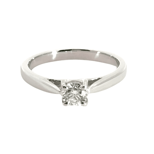 18CT White Gold Solitaire Diamond Ring 0.50CT Aces Jewellers 