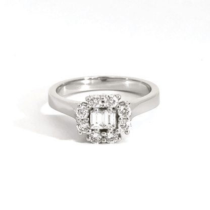 18CT White Gold Baguette Diamond Ring Aces Jewellers 