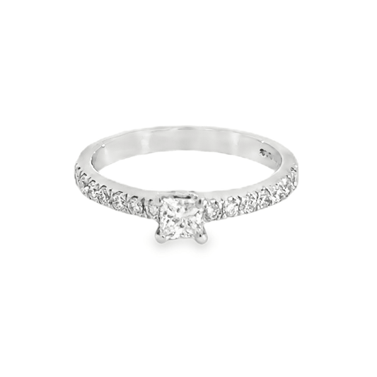 18CT White Gold Solitaire Diamond Ring Aces Jewellers 