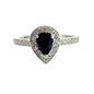 18CT Sapphire and Diamonds Teardrop Ring Aces Jewellers 