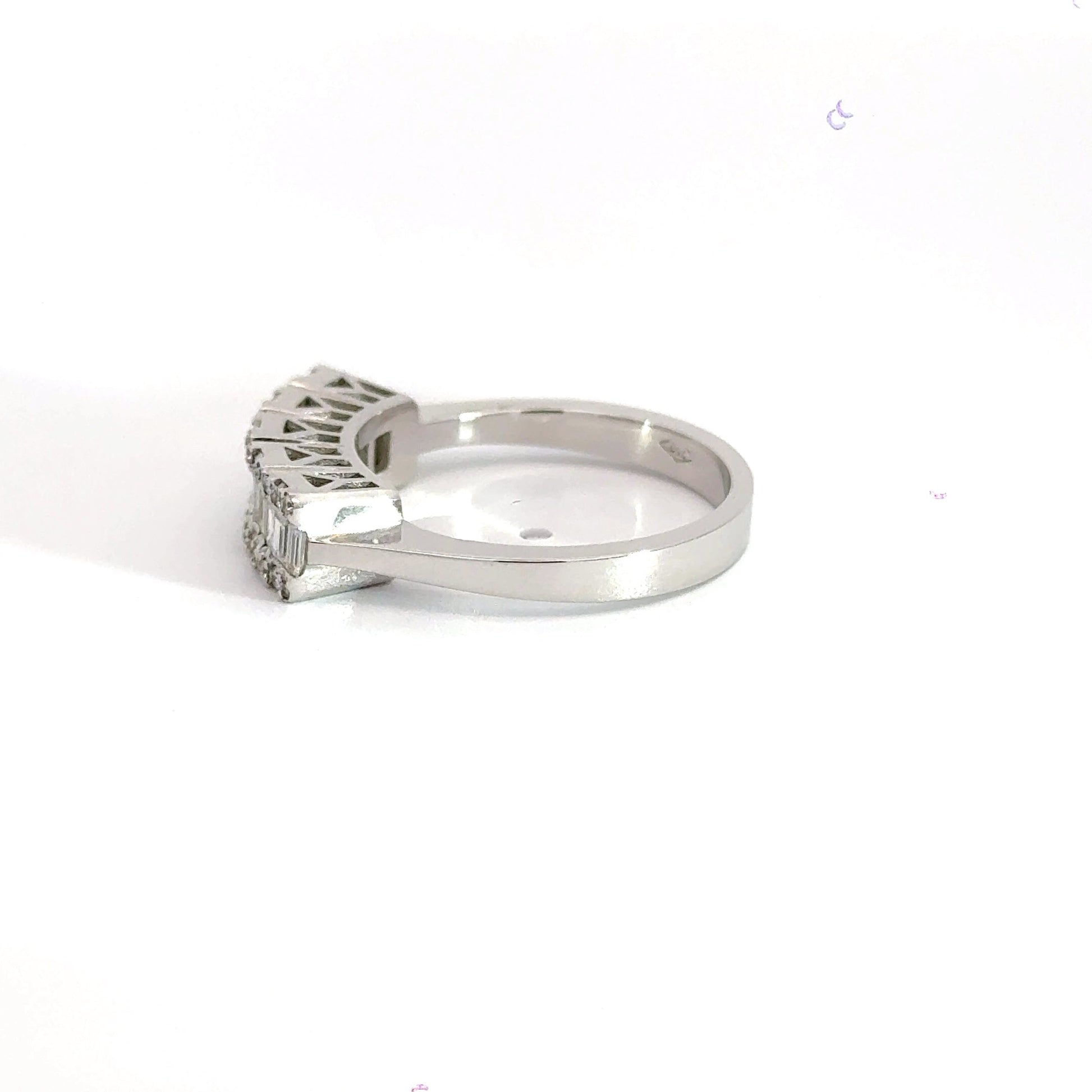 18CT White Gold Diamond Ring Halo Aces Jewellers 