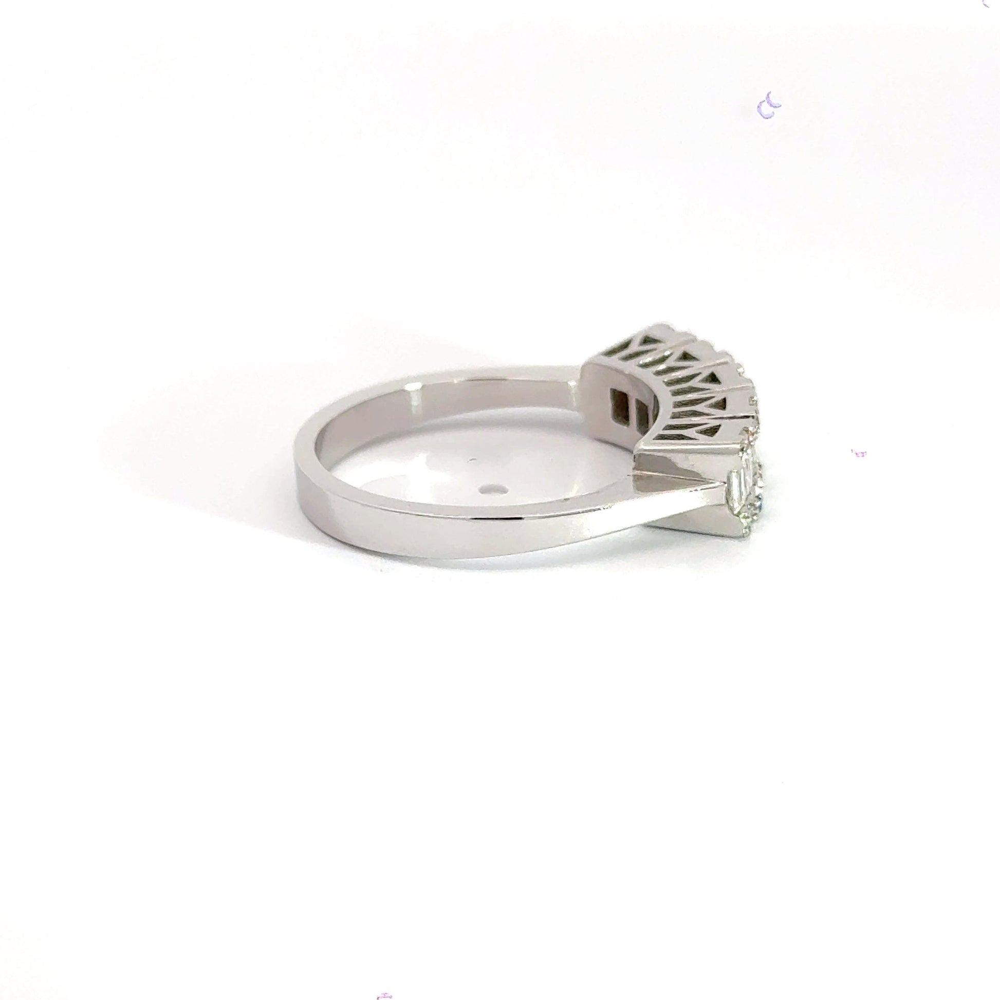 18CT White Gold Diamond Ring Halo Aces Jewellers 