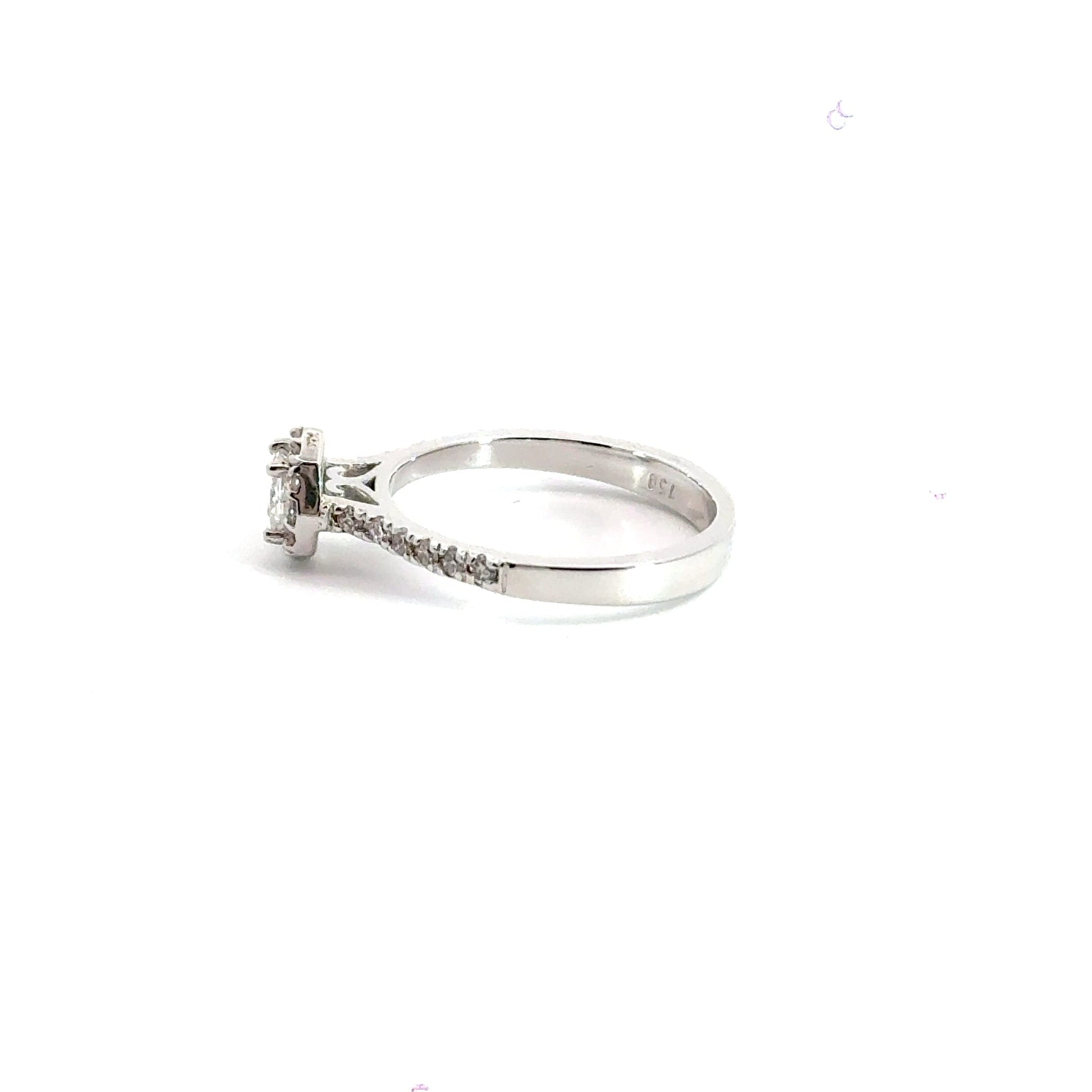 18CT White Gold Halo Diamond Ring Aces Jewellers 