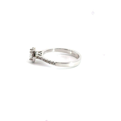 18CT White Gold Halo Diamond Ring Aces Jewellers 