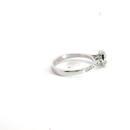 18CT White Gold Halo Diamond Ring Aces Jewellers 