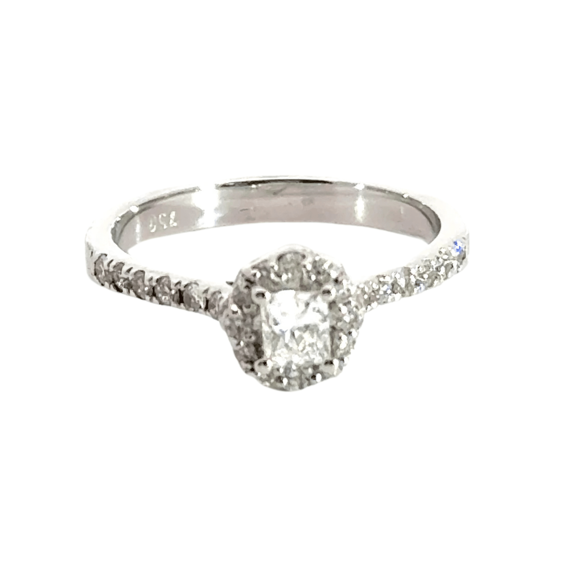 18CT White Gold Halo Diamond Ring Aces Jewellers 