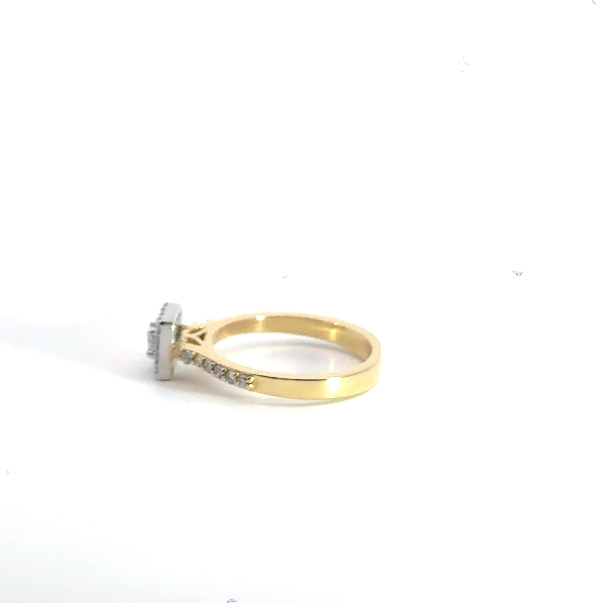 18CT Yellow Gold Diamond Ring Halo Aces Jewellers 