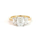18CT Yellow Gold Emerald Trilogy 2.65CT Lab Diamond Ring Aces Jewellers 