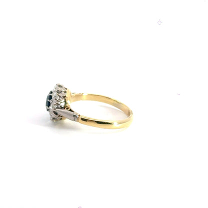 18CT Yellow Gold Diamond Sapphire Ring Aces Jewellers 