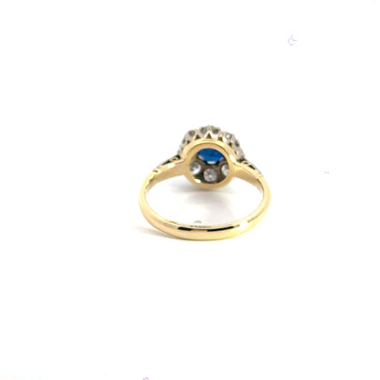 18CT Yellow Gold Diamond Sapphire Ring Aces Jewellers 