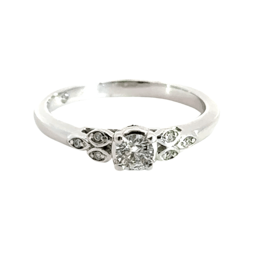 9CT White Gold Solitaire Ring Aces Jewellers 