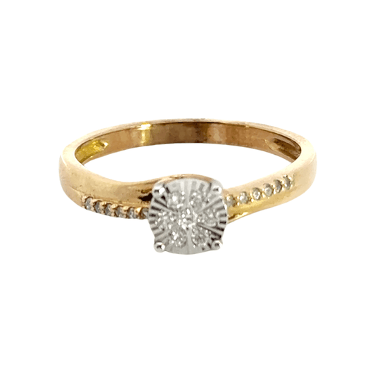 9CT Yellow Gold Diamond Solitaire Ring Aces Jewellers 