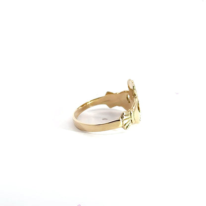 9CT Yellow Gold Fine Claddagh Ring Aces Jewellers 