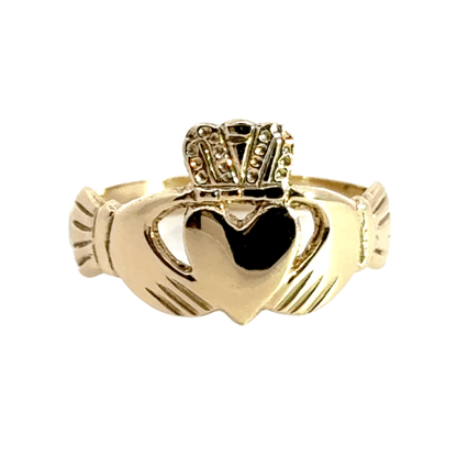 9CT Yellow Gold Fine Claddagh Ring Aces Jewellers 